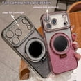 thumbnail image 6 of for iPhone 17 Pro Magnetic Kickstand Case, [Compatible with Magsafe] Shockproof Glitter Cute Bling Cover Makeup Mirror Ring Holder Camera Protector for Girls Woman for iPhone 17 Pro, Silver, 6 of 10