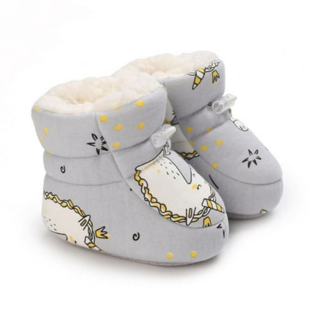 

Newborn Baby Cozy Fleece Boots Girls Boys Casual Shoes First Walkers Newborn Non-slip Soft Sole Prewalker 0-18M