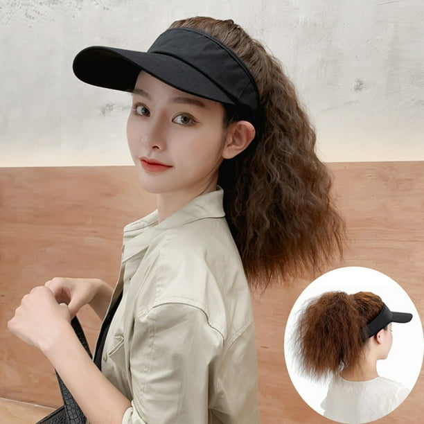 Hair Visors For Men Novelty Visor Wig Hat Silvery Grey Baseball