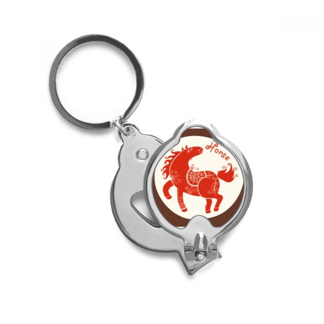 Année de Cheval Animal Chine Zodiaque Rouge Doigt Ongles Clippers Ciseaux Coupe en Acier Inoxydable