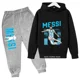 thumbnail image 3 of Ropa infantil con estampado de avatar de Messi, sudaderas con capucha y pantalones de otoño e invierno para niños, trajes casuales de 2 piezas para niños y niñas, 3 of 5