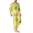 thumbnail image 3 of Bingfone Men'S Pajama Set 2 Piece Loungewear Pjs, Long Sleeve With Pajama Pants-Avocado Work Out, 3 of 9