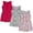 Blue Garden Floral, White Bright Floral, Raspberry, variant on 3-Pack Girls Rompers, 100% Cotton Spring & Summer Outfit, Sleeveless Pull-On One Piece, Casual Playwear