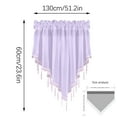 thumbnail image 3 of Beaded Triangle Sheer Valance Curtains for Windows Kitchen Living Room Bathroom Bedroom Voile Sheer Rod Pocket Short Window Valance Curtains (Purple,51"x24"), 3 of 4