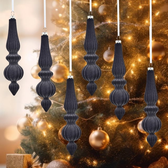 Xihbxyly Adorno de Terciopelo para Árbol de Navidad, Diseño Único, Suave Material Flocado, Acogedor Ambiente Navideño, Versátil para Decorar El Árbol o La Mesa, Juego de 6 Piezas.
