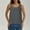 Dark Gray, variant on Tank Top for Women Trendy Solid Color Sleeveless Crewneck Loose Comfy Sport Vest Flowy Hem Back Split Blouse Tops