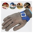 thumbnail image 2 of 1PC Level 5 HPPE Stainless Steel Gloves Cut Gloves Cut Resistant Working Gloves Metal Mesh Anti Cutting Butcher Work Gloves Apply To Wood Carving, Carpentry And Knife Working, 2 of 6