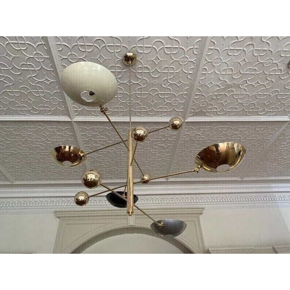 Modern Brass 3 Globe Balance Chandelier Light Fixture Ceiling Lamp