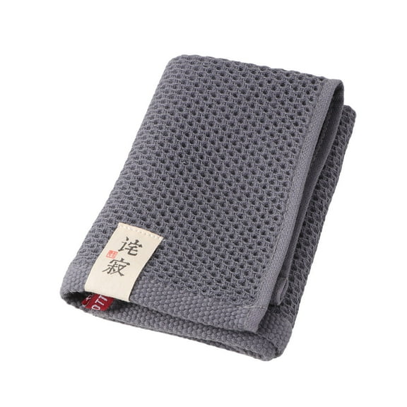 WHAMVOX 32x32cm Waffle Weave Towel Pure Cotton Ultra Absorbent Lightweight Cleaning Towel Multi-purpose Face Bath Towel (Grey)