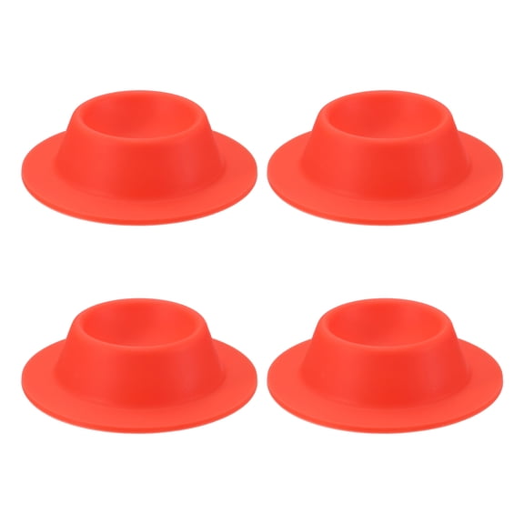 Uxcell 4 Pack Soft Boiled Egg Holder, Nonstick Silicone Egg Poacher Cups Poached Cups Kitchen Breakfast Gadget for Microwave Air Fryer Stove Top Cooking Boiled Poached, Red