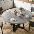 thumbnail image 2 of Huisuilinss Round Dining Table For 4-6,Farmhouse Kitchen Table With Storage,47" Circle Dinner Table With Wood Tabletop For Home Living Room Meeting Room Apartment,Chair Not Included, 2 of 8