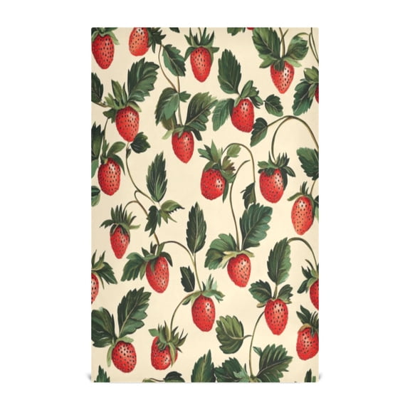 Kitchen Towel 28x18 Inches x1，Plate Towel, Decorative Towel, Napkin, Tea Towel Tea Towels For Kitchen Dish Cloths & Dish Towels Strawberry and Leaf Cartoon