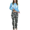 thumbnail image 5 of ToBeInStyle Women's Top with Text and Drawstring Bottom Pajama Set, 5 of 5