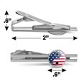 thumbnail image 3 of USA Patriotic Yin and Yang American Flag Round Tie Bar Clip Clasp Tack Silver Color Plated, 3 of 5