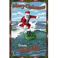 thumbnail image 3 of Malibu, California, Santa Surfing (100% Cotton Tea Towel, Decorative Hand Towel, Kitchen and Home), 3 of 3