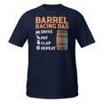 thumbnail image 2 of Mens Barrel Racing Dad Drive Pay Clap Repeat Funny Rodeo T-Shirt (Navy, L), 2 of 2