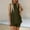 Army Green, variant on Women Summer Sleeveless Round Neck Side Split Top and Pants Sleepwear Set Home Comfortable Army Green L
