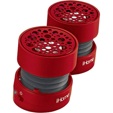 iHome iHM78 Rechargeable Mini Speakers - Red
