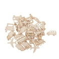 thumbnail image 1 of 60 Pieces Mini Cuts Wood Shapes DIY Mini Unfinished Wood Vehicle Themed for Card, 1 of 9