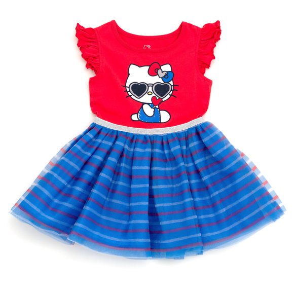 Vestido Hello Kitty para Niñas Pequeñas Rojo Talla 7‑8