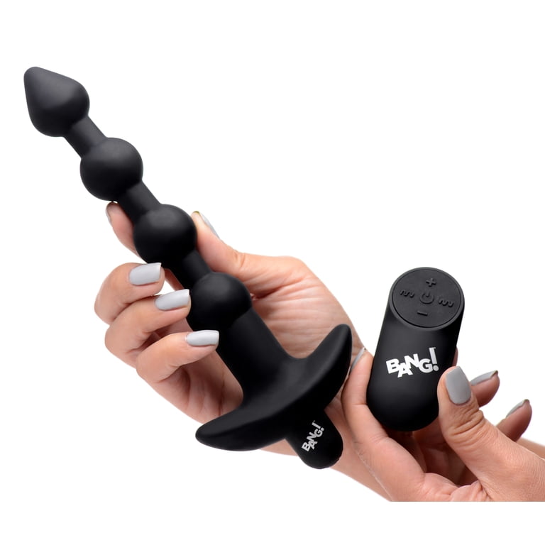 remote vibrating anal beads Bang! 28X Vibrating Silicone Anal Beads w/Remote Control - Black