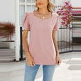 thumbnail image 2 of FAIWAD Womens Summer Square Neck Tops Trendy Puff Short Sleeve T Shirts Dressy Casual Tunic Tees, 2 of 5