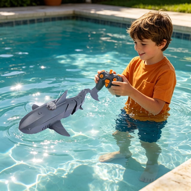 Remote Control Pool with Underwater 2.4G RC Boat for Water with Propeller Drive APP & Remote Control for Adults