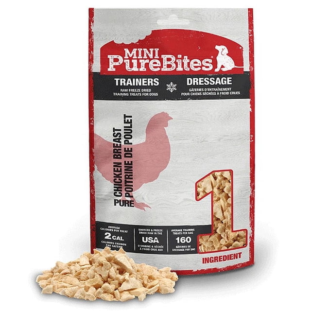 PURE BITES Trainers Mini premios para perros de pechuga de pollo 2.1 oz