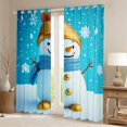 thumbnail image 2 of Manfei Cute Snowman Blackout Curtains Set of 2 (52x84 Each),Merry Christmas Window Curtains,White Blue Curtains and Drapes For Girls Kids,Ultra Soft Home Decor, 2 of 6