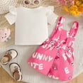 thumbnail image 3 of Rompers for Juniors Baby Girls Clothes Set 2 Piece Summer Casual Cute Short Sleeve Rompers and Overalls Shorts 0-3 Years Toddler Outfits, 3 of 5