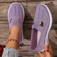 thumbnail image 2 of Womens Loafers Knit Mesh Cutout Breathable Walking Shoes Lightweight Slip on Sneakers Comfy Nursing Shoes Purple Size 9.5, 2 of 5