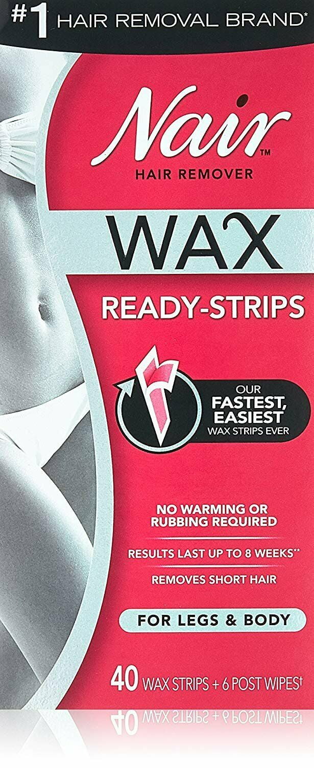 Nair Hair Remover Wax Ready-Strips 40 Count Legs/Body 2 Pack