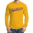 thumbnail image 5 of UGP Campus Apparel New Orleans Baseball Script - Hometown Pride, Pitcher Long Sleeve T Shirt - X-Large - Gold, 5 of 6