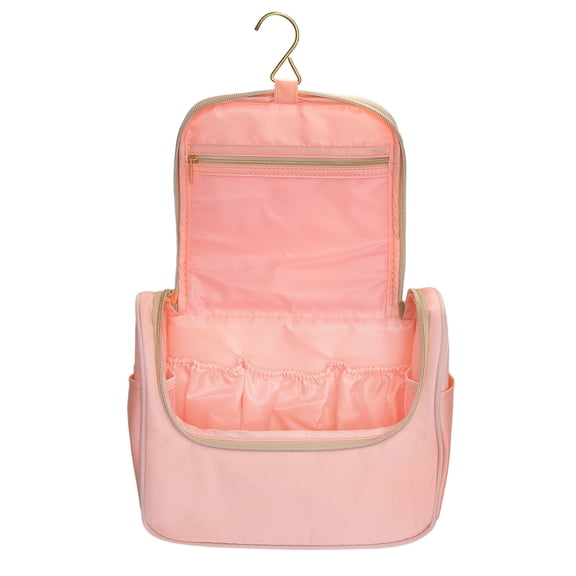 Neceser grande Unique Bargains para colgar bolsa de maquillaje impermeable rosa