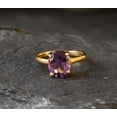 thumbnail image 3 of Gold Amethyst Ring, Natural Amethyst, Solitaire Ring, February Birthstone, Proposal Ring, 3 Carat Ring, Purple Promise Ring, Gold Vermeil, 3 of 3