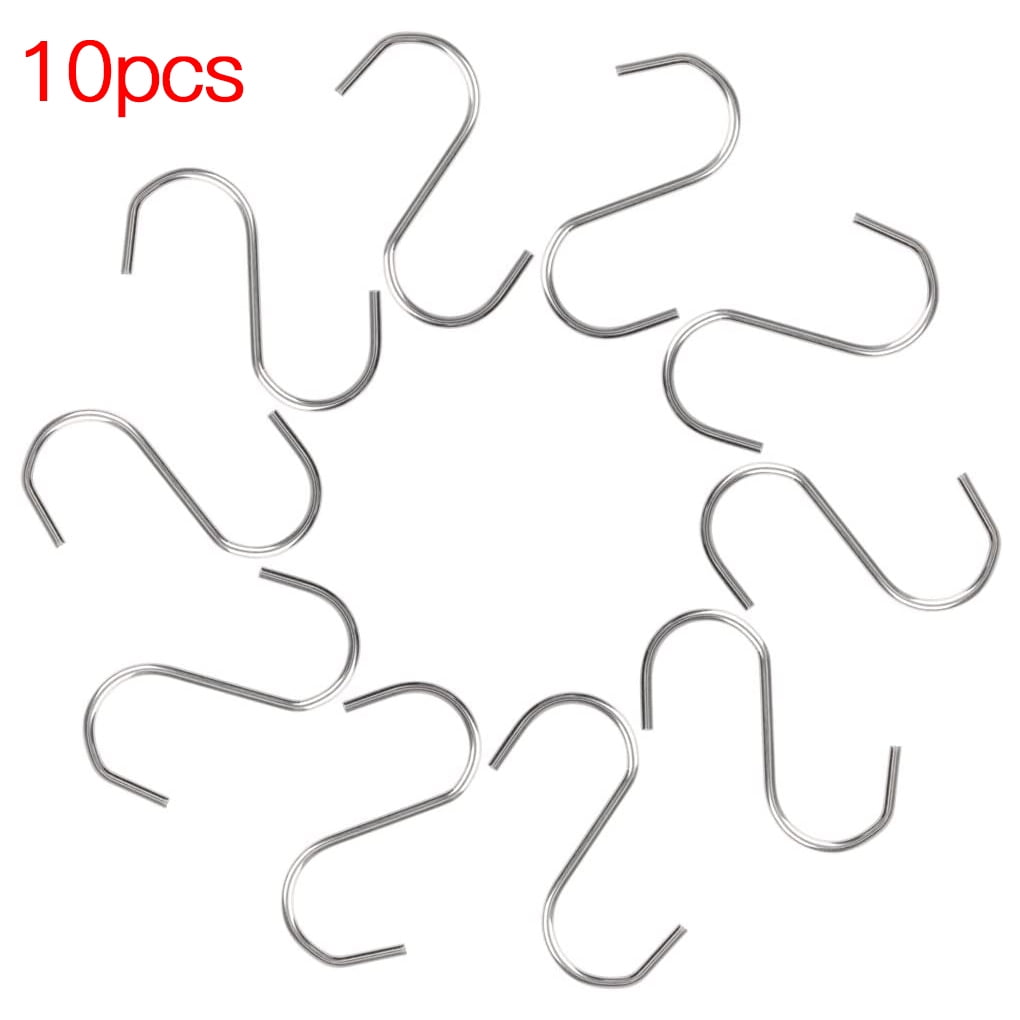 10Pc Stainless Steel S Hooks Kitchen Meat Pot Pan Utensil Clothes Hanger Hanging