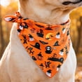 thumbnail image 5 of 4 Patterns Halloween Dog Bandana Single Pack Pet Bib,Colorful Triangle Scarf Double Sided Large Size Pet Bandana for Medium Large Dogs Cats,Halloween Party Costume Decor Fall Decor, 5 of 8