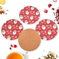 thumbnail image 6 of GZHJMY Santa Claus Round Coaster, 4 Pcs Heat Resistant Absorbent Drink Coaster for Kitchen Bar Cafe Decor, 6 of 7