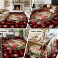 thumbnail image 5 of 8x10 Area Rugs for Living Room, Red Plaid Christmas Non Slip Area Rugs for Kitchen Bedroom Entryway, Xmas Snowflake Birds Botanical Washable Carpet Runner Rug Floor Mats for Bedroom Home Decor, 5 of 9