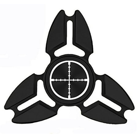 Fidget Spinner Tri-Spinner Black Aluminum Metal Crosshairs Sniper Spy Gamer Laser Tag