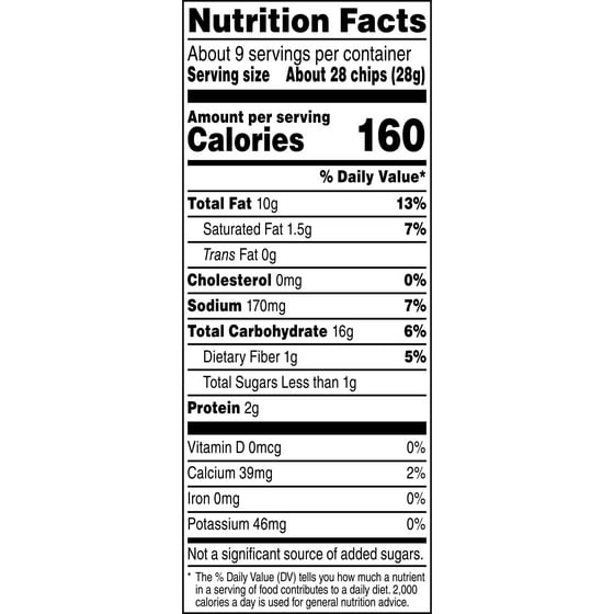 Bag of cool ranch doritos calories