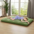 thumbnail image 4 of Costway Full Futon Mattress Japanese Floor Pad Washable Cover Carry Bag Green, 4 of 10