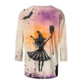 thumbnail image 5 of JTZGDY Plus Size Halloween Tops for Women Lightweight Casual Fall 3/4 Length Sleeve Cute Ghost Pumpkin Pattern Printed Crew Neck Basic Tunic Blouse Loose Fit Trendy Holiday Graphic Tees Shirt, 5 of 6