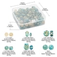 thumbnail image 5 of 6 Style Plating Acrylic Beads Metal Enlaced Round & Flower Mixed Color 11~16.5x8~13x5.5~12mm Hole: 1.2~2.5mm 137pcs/box, 5 of 6