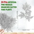 thumbnail image 2 of Dalrosia 24PCS Christmas Tree Glitter Branches, 11'' Artificial Fern Leaf Fake Pine Twigs Floral Picks Sprays Branch Leaves Ornaments for Xmas Tree Holiday Wreath Home Decorations, 2 of 7