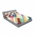 thumbnail image 3 of Ambesonne Abstract Fitted Sheet & Pillow Sham Set, Geometric Color Lines, Twin, Multicolor, 3 of 3