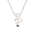 thumbnail image 2 of Delight Jewelry Silvertone Stemmed Rose Silvertone Dream Big Pendant Necklace, 25", 2 of 4