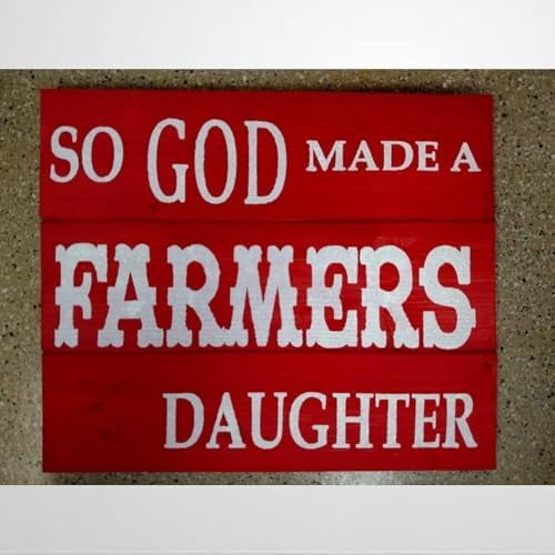 Rustic Wooden Signs So God Made A Farmers Daughter Sign Wall Art Decor Kitchen Cafe Pub Decor Gift 8x12 INCH
