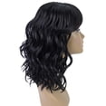thumbnail image 5 of LUXLUXE Madison Wavy Layer 14 in Long Full Wig Full Cap Wig, Heat Resistant Fibers, Natural Black Color, 5 of 12