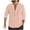 Pink, variant on qolati Mens Cotton Linen Shirts Vintage Long Sleeve Casual Button-Down Ruched Front Blouse Classic Fit V Neck Beach Tops